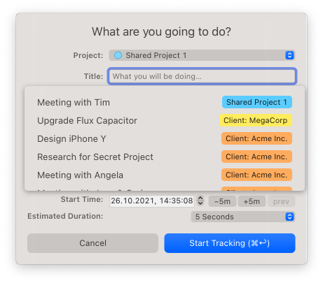 Timing App Screenshot